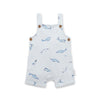 Baby romper with whale pattern on a white background