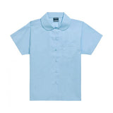 Light blue short-sleeve shirt on a white background