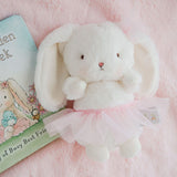 Bunnies by the Bay Cricket Island Blossom Bunny white soft toy with pink tutu and embroidered face