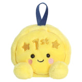 Yellow plush toy with '1st' and star designs on a white background