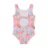 Floral patterned swimsuit on a white background