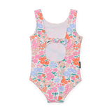 Floral patterned swimsuit on a white background