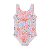 Floral patterned swimsuit on a white background