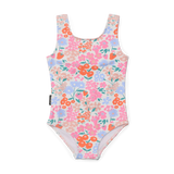 Floral patterned swimsuit on a white background