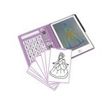 Coloring book with a digital coloring pad and princess illustration on a white background