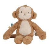 Plush monkey toy on a white background