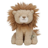 Plush lion toy with a fluffy mane on a white background