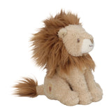 Plush lion toy on a white background