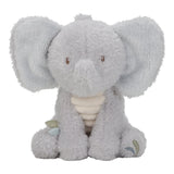 Plush elephant toy on a white background