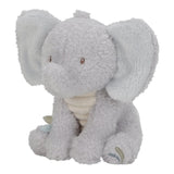 Plush elephant toy with a white background