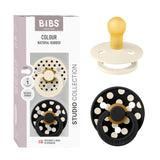 BIBS baby pacifiers with packaging on a white background