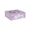 Purple box with illustrations of dragons and text on a white background