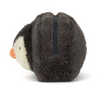 Plush toy hedgehog with a zipper on a white background