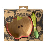 Oli & Carol Pepa the Apple wooden baby bowl and spoon set