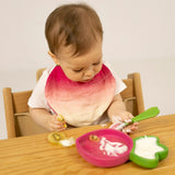 Oli & Carol Ramona the Radish baby plate and spoon set with playful vegetable-inspired design