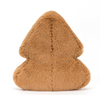 Brown plush toy shaped like a tree on a white background