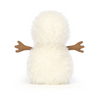 White plush toy with brown arms on a white background
