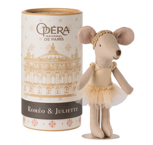 Stuffed mouse dancer toy with 'Opéra National de Paris' packaging