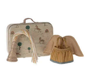 Maileg Fairy Clothes in Suitcase Little Sister with tutu and wings