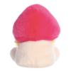 Toy mushroom with pink top and beige bottom on a white background