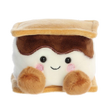 Plush toy resembling a marshmallow with a smiling face on a white background