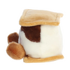 Plush toy resembling a horse with a saddle on a white background