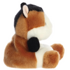 Plush toy resembling a raccoon on a white background