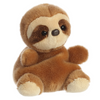 Plush toy sloth on a white background