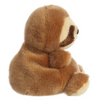 Plush sloth toy on a white background