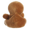 Brown plush duck toy on a white background
