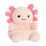 Plush toy with pink flower-like hair on a white background
