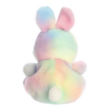 Pastel tie-dye plush toy on a white background