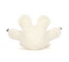 White plush toy sloth on a white background