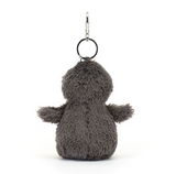 Plush penguin keychain on a white background
