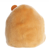 Plush toy resembling a dog's rear end on a white background