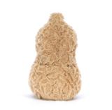 Plush toy shaped like a bear on a white background