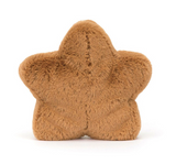 Brown star-shaped plush toy on a white background
