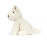 White plush dog toy on a white background