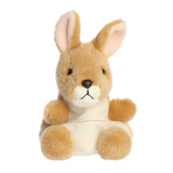 Plush toy kangaroo on a white background