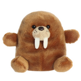 Plush toy walrus on a white background