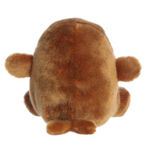 Brown plush toy on a white background