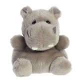 Plush hippo toy on a white background