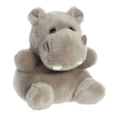 Plush hippo toy on a white background
