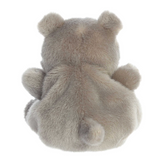 Plush bear toy from behind on a white background