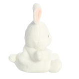White plush toy resembling a rabbit on a white background