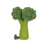 Plush toy shaped like broccoli on a white background