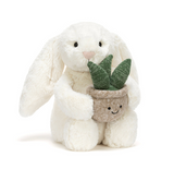 Cream Bunny with Plant