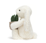 Cream Bunny with Plant