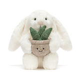 Cream Bunny with Plant
