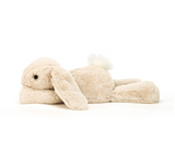 Plush bunny toy on a white background